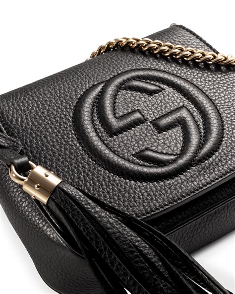 black leather gucci crossbody|gucci wallet with crossbody strap.